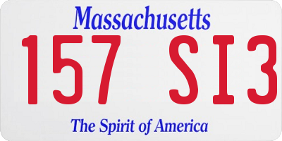 MA license plate 157SI3