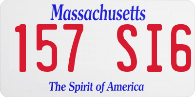 MA license plate 157SI6