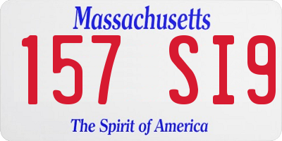 MA license plate 157SI9