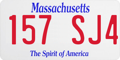 MA license plate 157SJ4