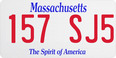 MA license plate 157SJ5