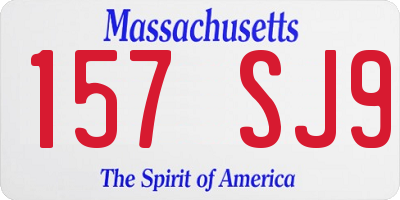 MA license plate 157SJ9