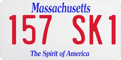 MA license plate 157SK1