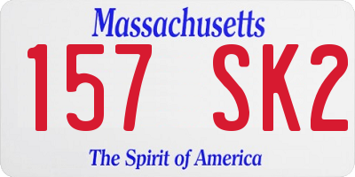 MA license plate 157SK2