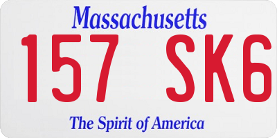 MA license plate 157SK6
