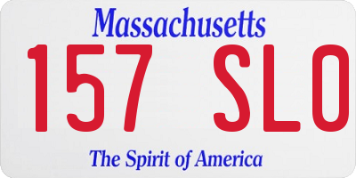 MA license plate 157SL0