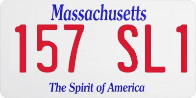 MA license plate 157SL1