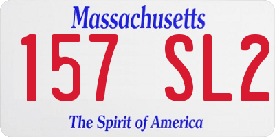 MA license plate 157SL2