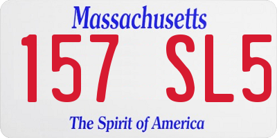 MA license plate 157SL5