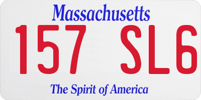 MA license plate 157SL6