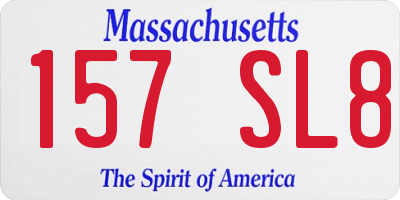 MA license plate 157SL8