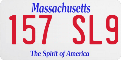 MA license plate 157SL9