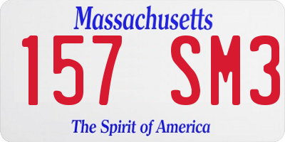 MA license plate 157SM3