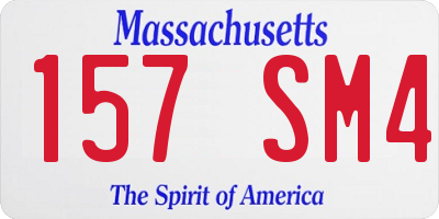 MA license plate 157SM4