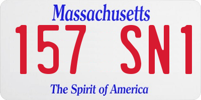 MA license plate 157SN1