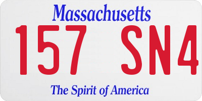 MA license plate 157SN4