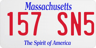 MA license plate 157SN5