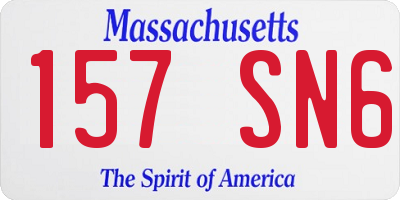 MA license plate 157SN6