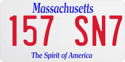 MA license plate 157SN7