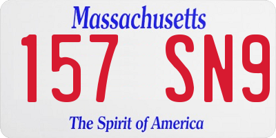 MA license plate 157SN9