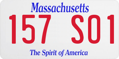 MA license plate 157SO1