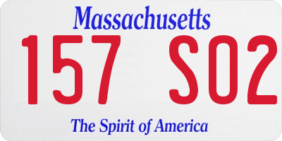 MA license plate 157SO2