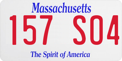 MA license plate 157SO4