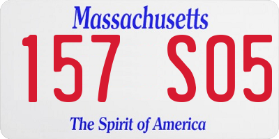 MA license plate 157SO5