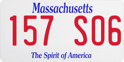 MA license plate 157SO6