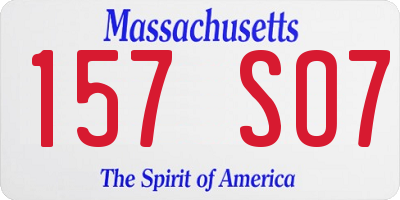 MA license plate 157SO7