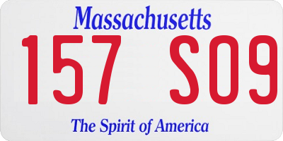 MA license plate 157SO9