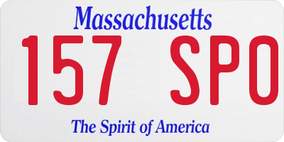 MA license plate 157SP0