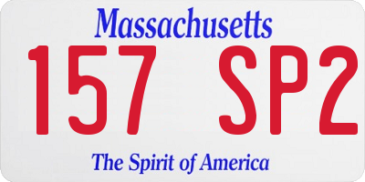 MA license plate 157SP2