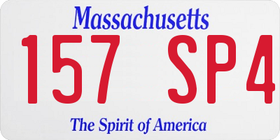 MA license plate 157SP4