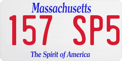 MA license plate 157SP5