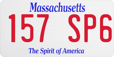 MA license plate 157SP6