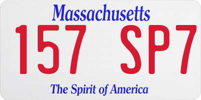 MA license plate 157SP7