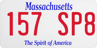 MA license plate 157SP8