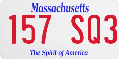 MA license plate 157SQ3