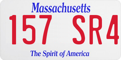 MA license plate 157SR4