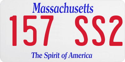 MA license plate 157SS2