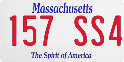 MA license plate 157SS4