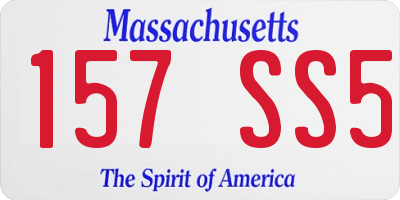 MA license plate 157SS5