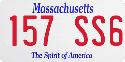 MA license plate 157SS6