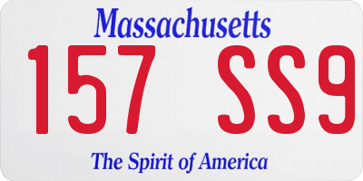 MA license plate 157SS9