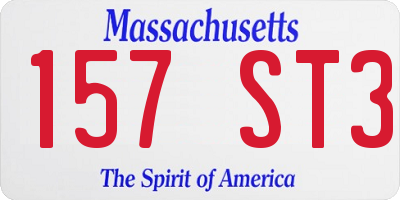MA license plate 157ST3