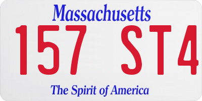 MA license plate 157ST4