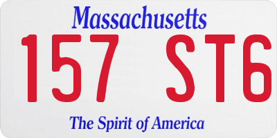 MA license plate 157ST6