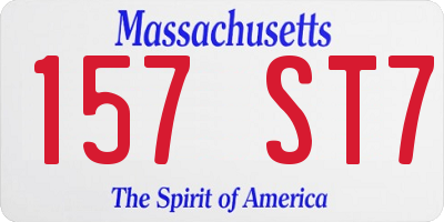 MA license plate 157ST7