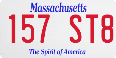MA license plate 157ST8